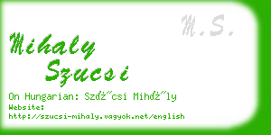 mihaly szucsi business card